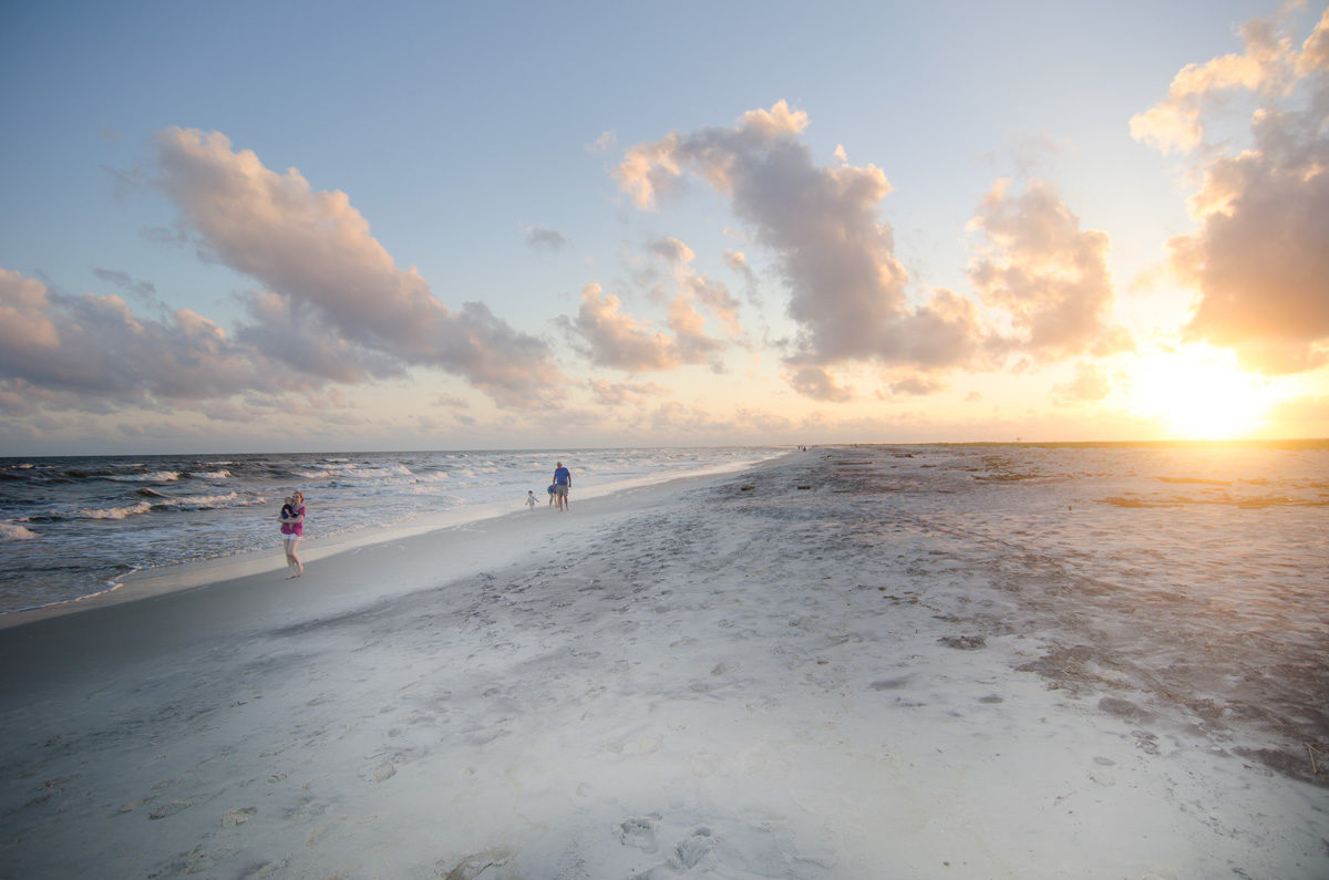 sunset over dauphin island beach