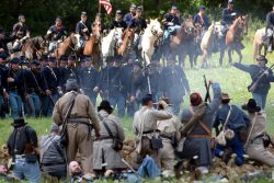 civil war reenactment at Fort Gaines