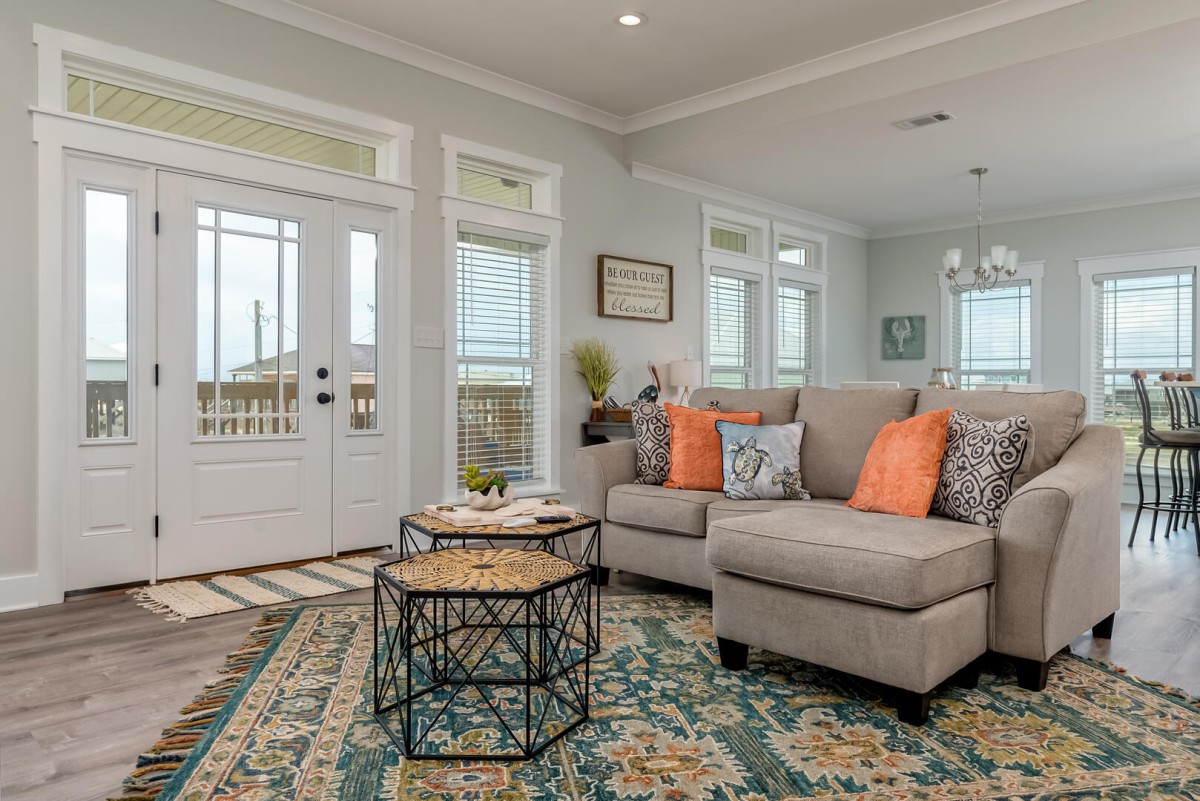 interior of dauphin island vacation rental