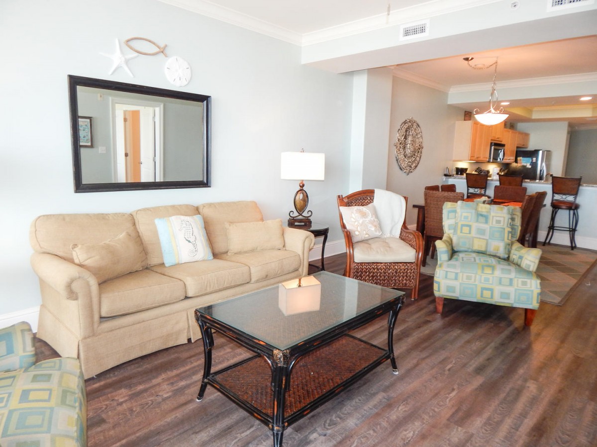 Living room of Dauphin Island condo rental 